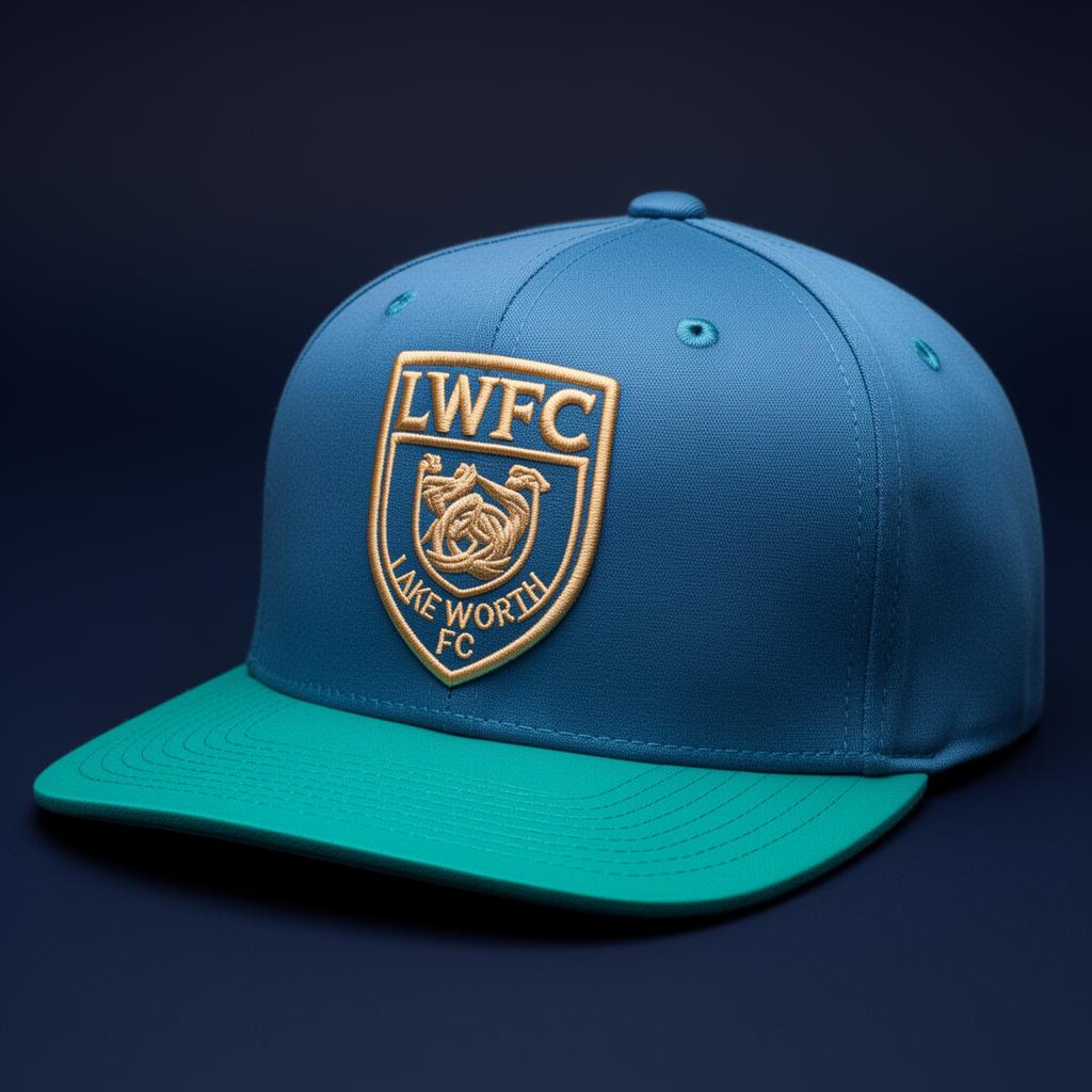 Lake Worth FC structured snapback cap with embroidered LWFC crest